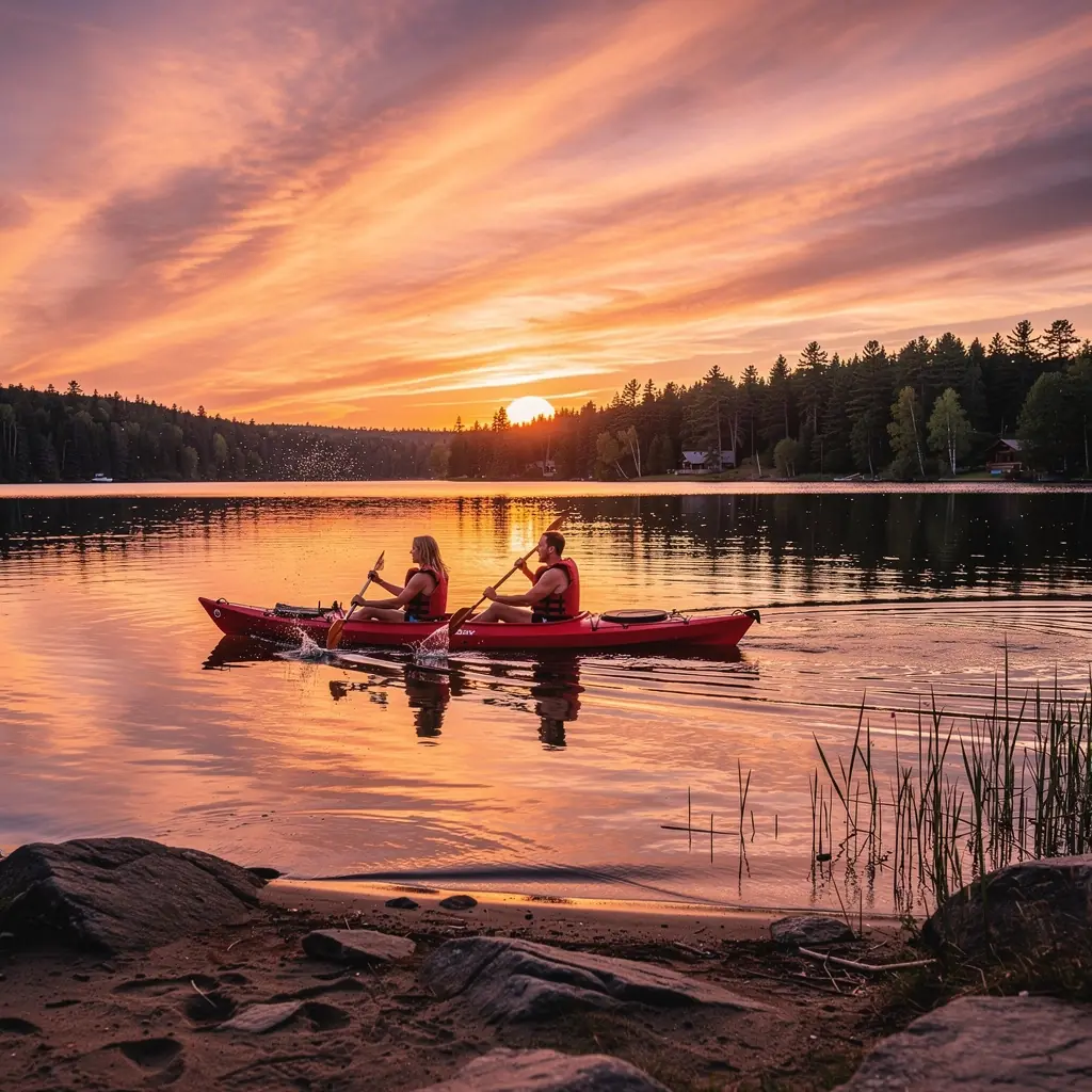 Семья, наслаждающаяся отдыхом у костра, окруженная природой.