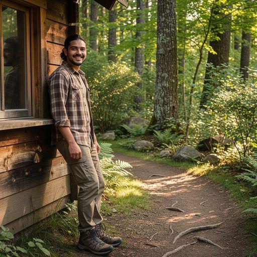 Группа людей, наслаждающихся лесной баней на природе.